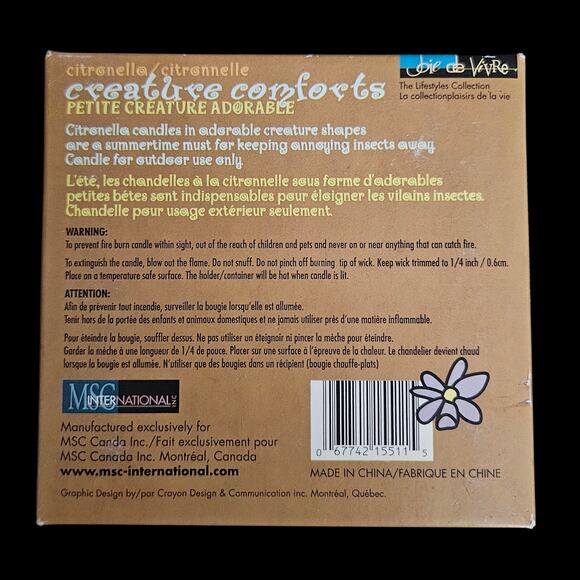 Citronella Butterfly Tea Light Holder Creature Comforts MSC Canada Outdoor - Picture 5 of 5